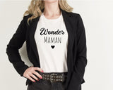 Cadeau maman Tee shirt wonder maman personnalisé, tee shirt maman, cadeau maman, fête des mères