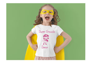 Tee shirt super grande soeur, annonce grossesse future grand soeur , cadeau naissance