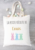 sac de pâques personnalisé la petite récole de + prénom, sac pour enfant, sac chasse aux oeufs