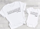 Tee shirt maman mini personnalisé , maman et kid , maman et bébé , tee shirt assorti personnalisé, tee shirt famille