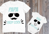 Tee shirt papa mini, tee shirt matchy papa et bébé, papa trop cool, tenue assortie