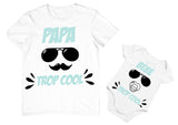 Tee shirt papa mini, tee shirt matchy papa et bébé, papa trop cool, tenue assortie