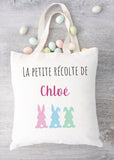 sac de pâques personnalisé la petite récole de + prénom, sac pour enfant, sac chasse aux oeufs