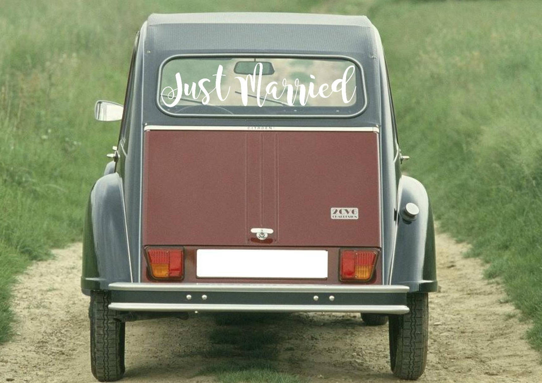 Sticker voiture Mariage Just Married Personnalisable, décoration voitu –  Cote-bonheur