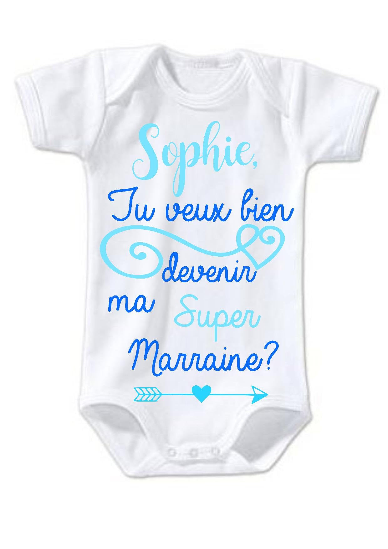 Body/bodie Blanc 100% Coton Veux Tu être Mon Parrain? 1 Mois Cadeau