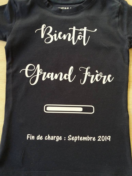 tee shirt annonce grossesse bient t grand fr re futur grand fr re