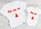 Tee shirt noël maman mini, tee shirt noël famille, tee shirt noël personnalisé