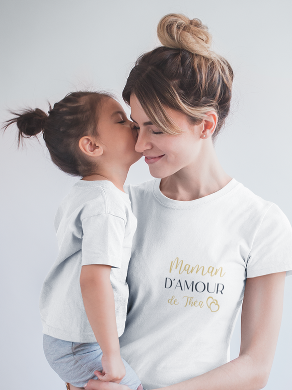 tee shirt maman d'amour personnalisé, cadeau maman, fête des mères, fête des maman