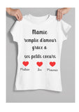 tee shirt mamie d'amour personnalisé, cadeau mamie, fête des grand mères