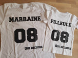 t-shirt parrain marraine filleule filleul qui déchire , cadeau parrain cadeau marraine, ensemble baptême