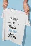 Tee shirt j'peux pas j'ai vélo avec, tee shirt duo père et fils, père et fille, tee shirt famille, cadeau papa