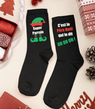 Chaussettes Noël personnalisées, chaussettes noel elf, cadeau noël personnalisé