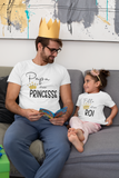 Tee shirt papa d'une princesse , tee shirt matchy papa et sa fille,  papa et mini , papa et enfant, tenue assortie