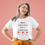 tee shirt mamie d'amour personnalisé, cadeau mamie, fête des grand mères