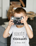 tee shirt annonce grossesse bientôt cousin, futur cousin, annonce grossesse personnalisée